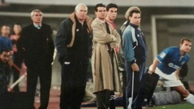 Toni Tugores junto a Luis Aragones en el RCD Mallorca 2000-01