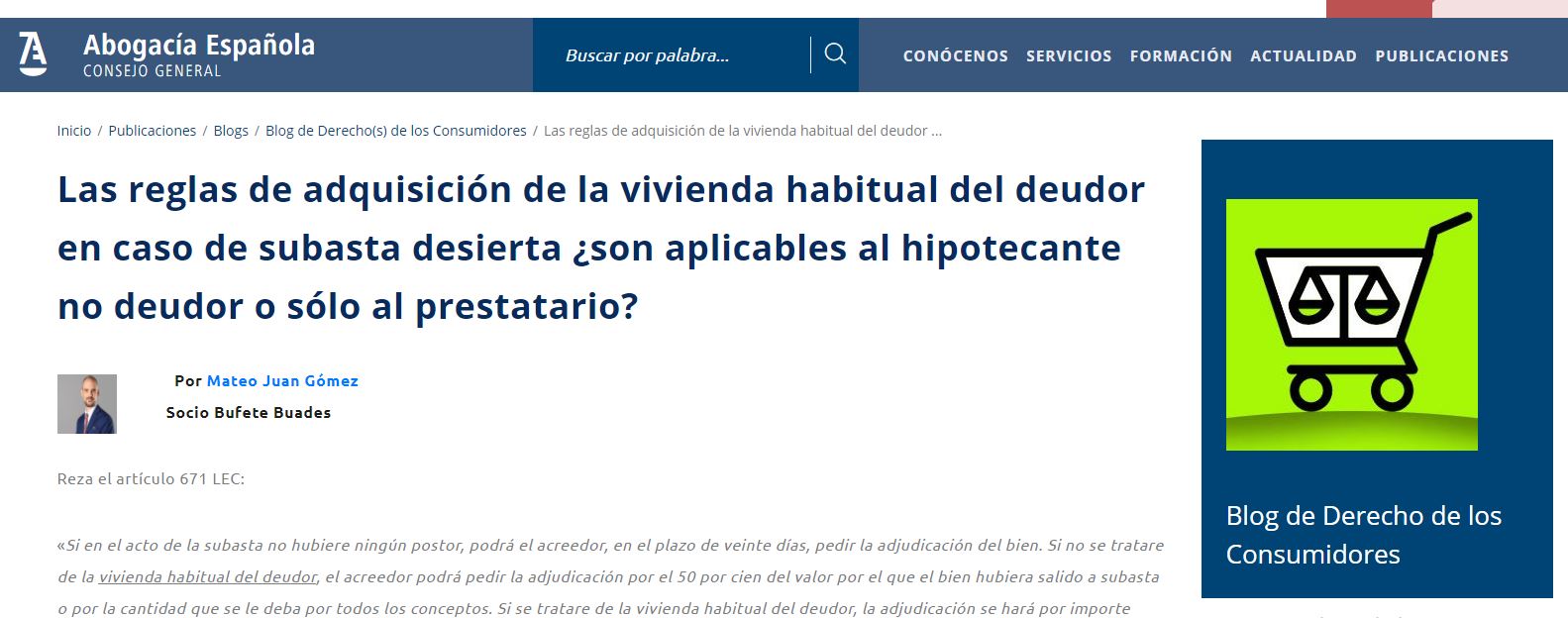 "Las reglas de adquisición de la vivienda habitual del deudor en caso ...